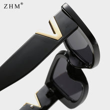 Load image into Gallery viewer, Vintage Square Frame Sunglasses Women&#39;s 2023  V Sunglasses Men&#39;s Rectangular Jelly Metal Hinged Sunglasses UV400