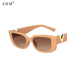 Load image into Gallery viewer, Vintage Square Frame Sunglasses Women&#39;s 2023  V Sunglasses Men&#39;s Rectangular Jelly Metal Hinged Sunglasses UV400