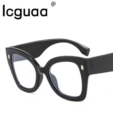 Vintage Square Myopia Sunglasses Anti-Blue Light Eyeglasses Nail Cat Eye Design Optical Eyewear Oversized Frames Sunglasses
