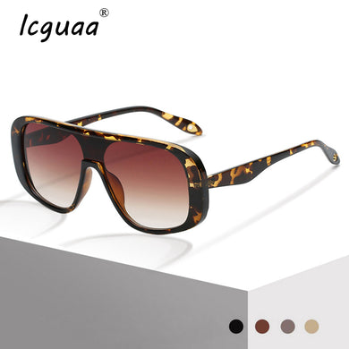 Vintage Square One Piece Sunglasses Eye Wear Vintage Unisex Brand Designer Flat Top Clear Gradient Sun Glasses Shades UV400