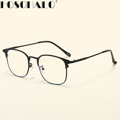 Vintage Square Optical Eye Glasses Frames Metal Men Classic Business Clear Transparent Frame Eyeglasses oculos