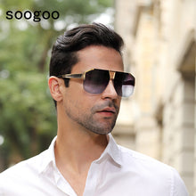 Load image into Gallery viewer, Vintage Square Sunglasses 2023 Men One-Piece Trendy Classic Eyewear Half Frame Oversize Women Sun glasses Lunettes