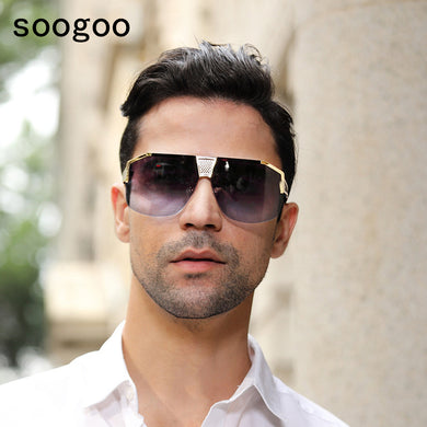 Vintage Square Sunglasses 2023 Men One-Piece Trendy Classic Eyewear Half Frame Oversize Women Sun glasses Lunettes