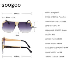 Load image into Gallery viewer, Vintage Square Sunglasses 2023 Men One-Piece Trendy Classic Eyewear Half Frame Oversize Women Sun glasses Lunettes