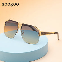 Load image into Gallery viewer, Vintage Square Sunglasses 2023 Men One-Piece Trendy Classic Eyewear Half Frame Oversize Women Sun glasses Lunettes