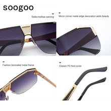 Load image into Gallery viewer, Vintage Square Sunglasses 2023 Men One-Piece Trendy Classic Eyewear Half Frame Oversize Women Sun glasses Lunettes