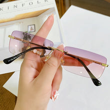 Load image into Gallery viewer, Vintage Square Sunglasses Small Women Rimless Sun Glasses Shades  Brand Metal Sunglass UV400 Eyewear