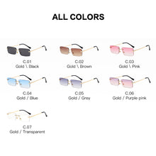 Load image into Gallery viewer, Vintage Square Sunglasses Small Women Rimless Sun Glasses Shades  Brand Metal Sunglass UV400 Eyewear