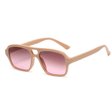 Load image into Gallery viewer, Vintage Square Sunglasses Women Brand Designer Polygon Sun Glasses Female Blue Retro Double Bridges Oculos De Sol