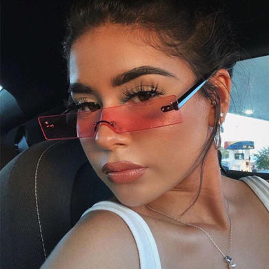 Vintage Square Sunglasses Women Brand Designer Sun Glasses Female Small Rectangle Lens Transparent Pink Oculos De Sol