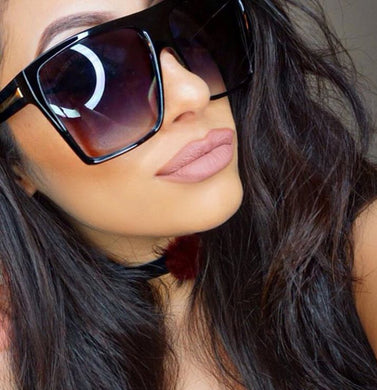 Vintage Square Sunglasses Women  Brand Designer Oversized Sun Glasses Shades Mirror Black Lens Glasses UV400