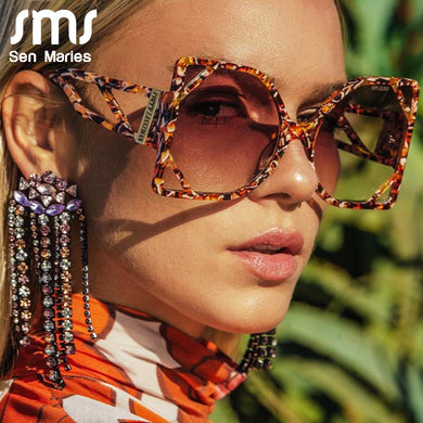 Vintage Square Sunglasses Women Men Luxulry Brand Oversized Punk Sun Glasses Female Retro Eyewear Round Shades UV400