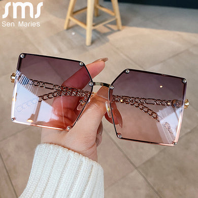 Vintage Square Sunglasses Women Retro Oversized Sun Glasses Men Punk Eyeglasses Shades Oculos Unisex Eyewear UV400