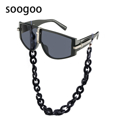 Vintage Square Sunglasses Women With Chain 2023  Brand Designer Sun Glasses For Men Rectangle Lunettes De Soleil