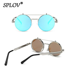 Load image into Gallery viewer, Vintage Steampunk Flip Sunglasses Retro Round Metal Frame Double Beam Sun Glasses for Men Women Designer Punk Glasses Oculos