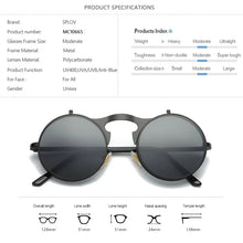 Load image into Gallery viewer, Vintage Steampunk Flip Up Men Sunglasses Women Retro Round Metal Frame Sun Glasses Hinge Design Curved Spring Legs UV400