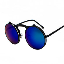 Load image into Gallery viewer, Vintage Steampunk Flip Up Men Sunglasses Women Retro Round Metal Frame Sun Glasses Hinge Design Curved Spring Legs UV400