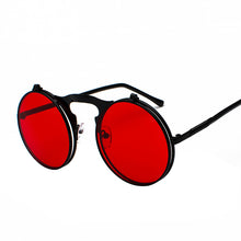 Load image into Gallery viewer, Vintage Steampunk Flip Up Men Sunglasses Women Retro Round Metal Frame Sun Glasses Hinge Design Curved Spring Legs UV400