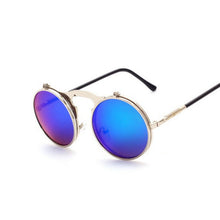 Load image into Gallery viewer, Vintage Steampunk Male Sunglasses Men Round Designer Steam Punk Metal Masculino Coating Sun Glasses for Women Oculos De Sol