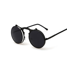 Load image into Gallery viewer, Vintage Steampunk Male Sunglasses Men Round Designer Steam Punk Metal Masculino Coating Sun Glasses for Women Oculos De Sol