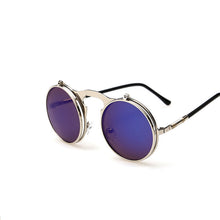 Load image into Gallery viewer, Vintage Steampunk Male Sunglasses Men Round Designer Steam Punk Metal Masculino Coating Sun Glasses for Women Oculos De Sol