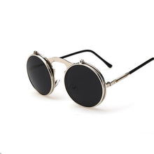 Load image into Gallery viewer, Vintage Steampunk Male Sunglasses Men Round Designer Steam Punk Metal Masculino Coating Sun Glasses for Women Oculos De Sol