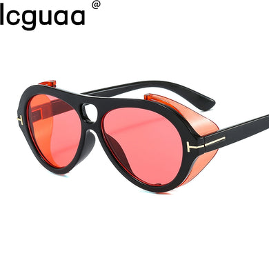 Vintage Steampunk Round Sunglasses Male  Brand Designer Black Sun Glasses Shades Retro Eyewear Shade Sunglasses For Men