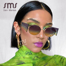 Load image into Gallery viewer, Vintage Steampunk Sunglasses Women Men 2023  Brand Oval Round Sun Glases Retro Punk Glasses Eyewear Shades UV400