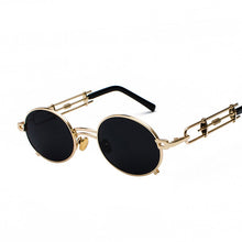 Load image into Gallery viewer, Vintage Steampunk Sunglasses Women Retro Metal Round Sunglasses Men Black Red Clear Lens Female Eyewear UV400 oculos de sel