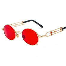 Load image into Gallery viewer, Vintage Steampunk Sunglasses Women Retro Metal Round Sunglasses Men Black Red Clear Lens Female Eyewear UV400 oculos de sel