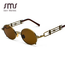 Load image into Gallery viewer, Vintage Steampunk Sunglasses Women Retro Metal Round Sunglasses Men Black Red Clear Lens Female Eyewear UV400 oculos de sel