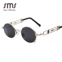 Load image into Gallery viewer, Vintage Steampunk Sunglasses Women Retro Metal Round Sunglasses Men Black Red Clear Lens Female Eyewear UV400 oculos de sel