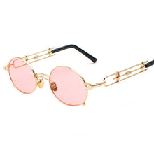 Load image into Gallery viewer, Vintage Steampunk Sunglasses Women Retro Metal Round Sunglasses Men Black Red Clear Lens Female Eyewear UV400 oculos de sel