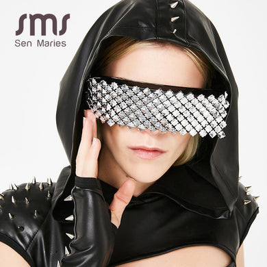 Vintage Stud Goggle Punk Sunglasses Women 2023 Oversized Sunglasses Women Men One Piece Goggles Sunglasses Eyewear UV400