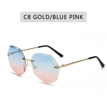 Load image into Gallery viewer, Vintage Style Rimless Sun Glasses Female Luxury Brand Cut Diamond Crystal Gradient Square Sunglasses