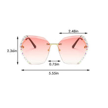 Load image into Gallery viewer, Vintage Style Rimless Sun Glasses Female Luxury Brand Cut Diamond Crystal Gradient Square Sunglasses