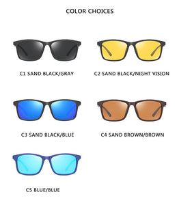 Vintage Sunglasses Men Polarized Minus TR90 Classic Pilot Sun Glasses Retro Driving UV400 Square Male