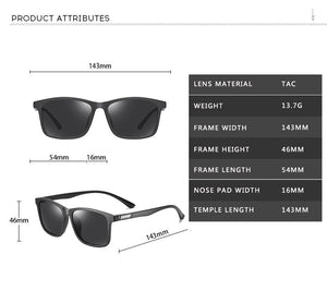 Vintage Sunglasses Men Polarized Minus TR90 Classic Pilot Sun Glasses Retro Driving UV400 Square Male