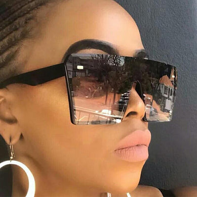 Vintage Sunglasses Women Brand Designer Oversized Sun Glasses Female Shades Large Black Lens Glasses UV400 Eyewear