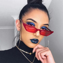 Load image into Gallery viewer, Vintage Sunglasses Women Cat Eye  Brand Designer Sun Glasses Retro Small Red ladies Sunglass Black Eyewear oculos