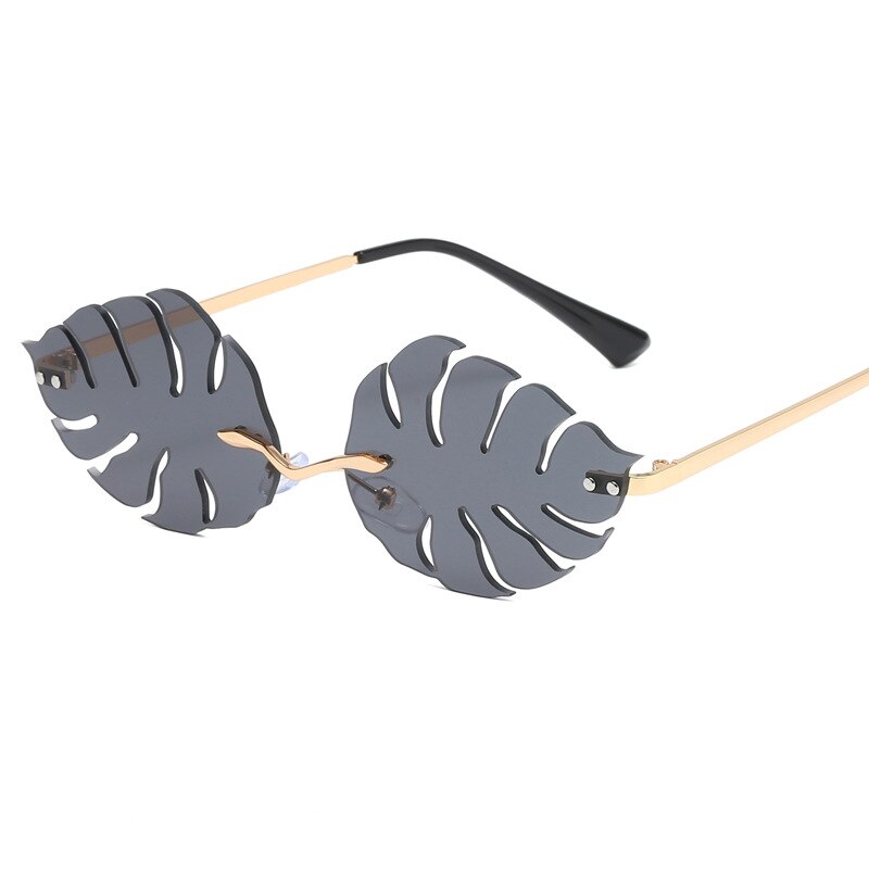 Vintage Sunglasses Women Steampunk Sun Glasses Men Retro Frameless Leaves Glasses Rimless Trend Small Eyeglasses Shades