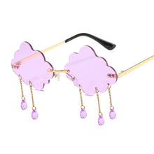 Load image into Gallery viewer, Vintage Tassel Clouds Sunglasses Women Brand Designer Rimless Sun Glasses Female Personality Raining Oculos De Sol