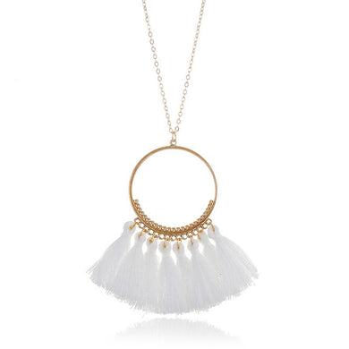 Vintage Tassel Long Necklace for Women Maxi Fashion Statement Jewelry Ethnic Long Chain Fringe Necklace Boho Bohemian Necklaces