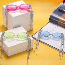 Load image into Gallery viewer, Vintage Tassel Rhinestones Sunglasses Women 2023  Luxulry Brand Steampunk Sun Glasses Unique Diamond Eyeglasses Oculos UV400