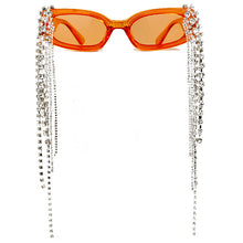Load image into Gallery viewer, Vintage Tassel Rhinestones Sunglasses Women 2023 Luxulry Brand Steampunk Sun Glasses Unique Diamond Eyeglasses Oculos UV400