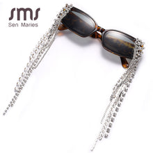 Load image into Gallery viewer, Vintage Tassel Rhinestones Sunglasses Women 2023  Luxulry Brand Steampunk Sun Glasses Unique Diamond Eyeglasses Oculos UV400