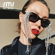 Load image into Gallery viewer, Vintage Tassel Rhinestones Sunglasses Women 2023  Luxulry Brand Steampunk Sun Glasses Unique Diamond Eyeglasses Oculos UV400