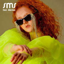 Load image into Gallery viewer, Vintage Tassel Rhinestones Sunglasses Women 2023  Luxulry Brand Steampunk Sun Glasses Unique Diamond Eyeglasses Oculos UV400