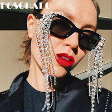 Load image into Gallery viewer, Vintage Tassel Rhinestones Sunglasses Women 2023 Luxulry Brand Steampunk Sun Glasses Unique Diamond Eyeglasses Oculos UV400