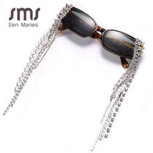 Load image into Gallery viewer, Vintage Tassel Rhinestones Sunglasses Women 2023  Luxulry Brand Steampunk Sun Glasses Unique Diamond Eyeglasses Oculos UV400